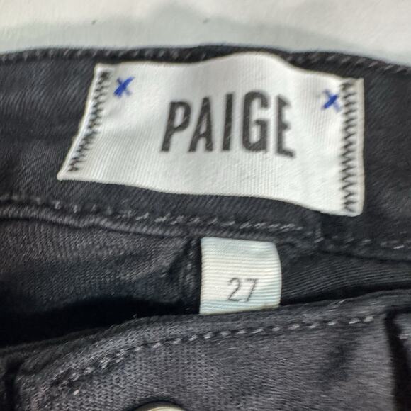 Paige Jeans Women’s Verdugo Ultra Skinny 27 Black Shadow Rayon Blend Stretch - Picture 2 of 8
